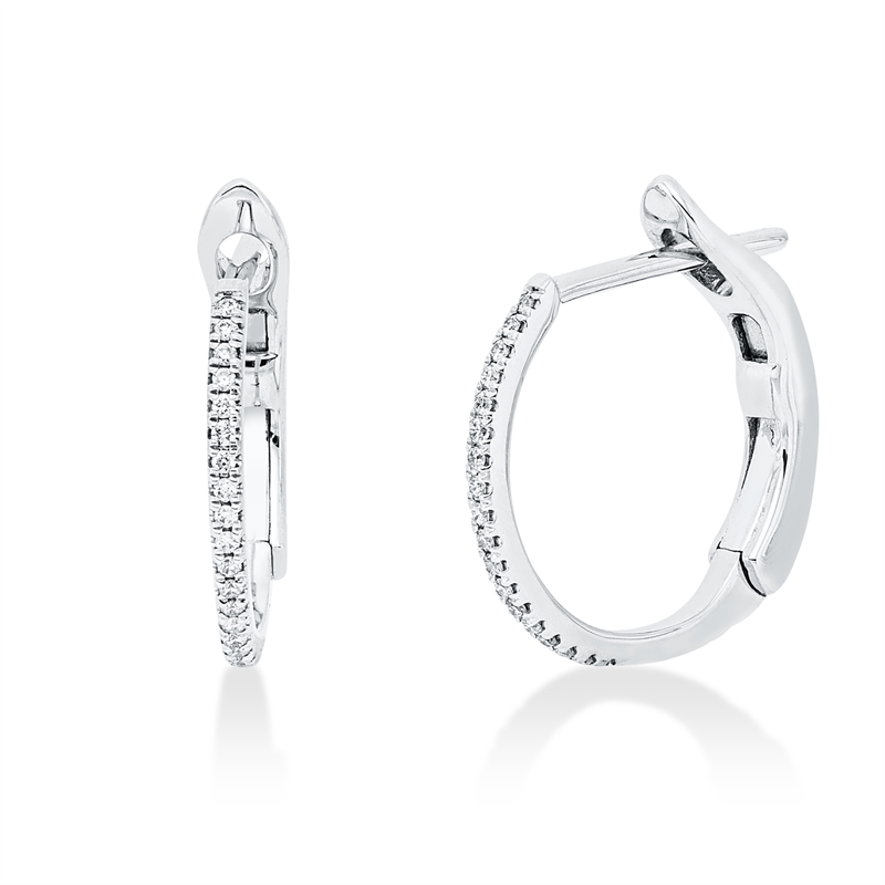 Creolen 18 kt WG, 48 Brill. 0,10 ct, TW-si