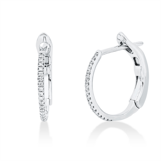 Creolen 18 kt WG, 48 Brill. 0,10 ct, TW-si