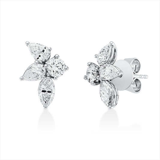 Creolen 18 kt WG, 14 Brill. 0,25 ct, TW-si