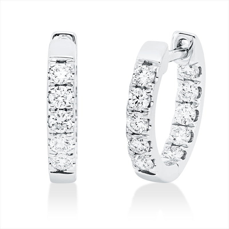 Creolen 18 kt WG, 20 Brill. 0,59 ct, TW-si