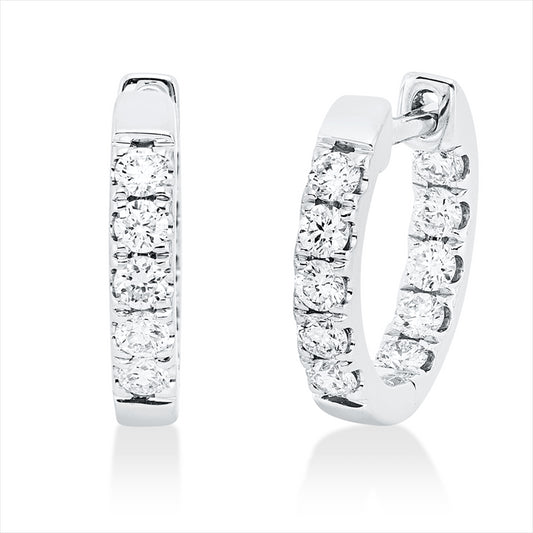 Creolen 18 kt WG, 20 Brill. 0,59 ct, TW-si