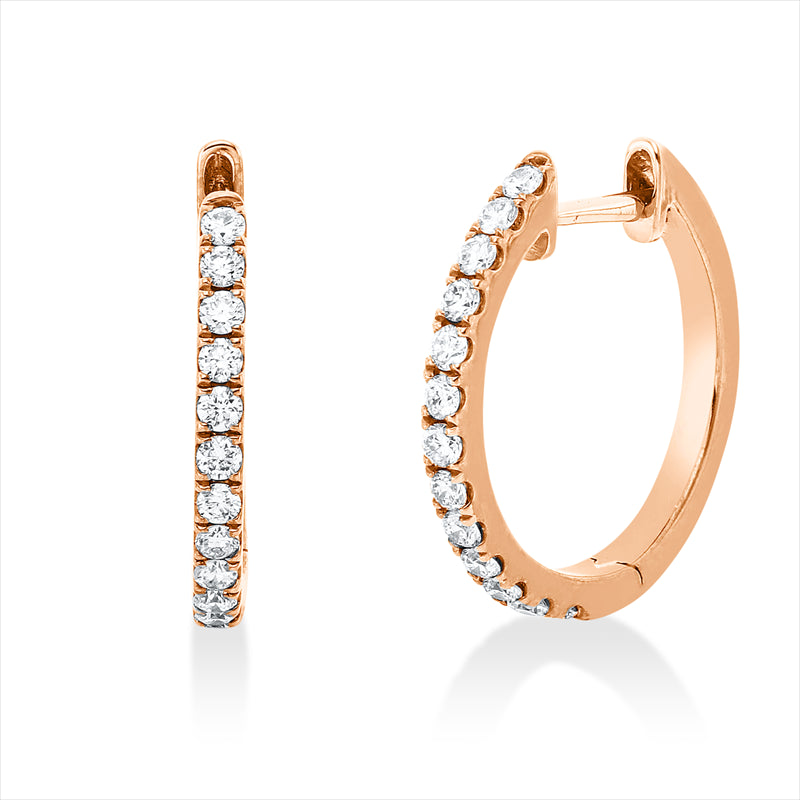 Creolen 18 kt RG, 26 Brill. 0,26 ct, TW-si