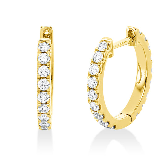 Creolen 18 kt GG, 36 Brill. 0,55 ct, TW-si