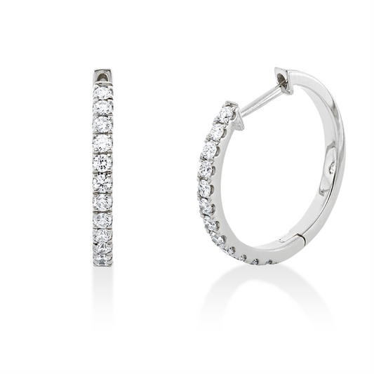 Creolen 18 kt WG, 24 Brill. 0,37 ct, TW-si
