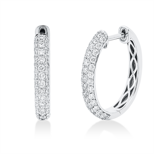 Creolen 18 kt WG, 80 Brill. 0,97 ct, TW-si