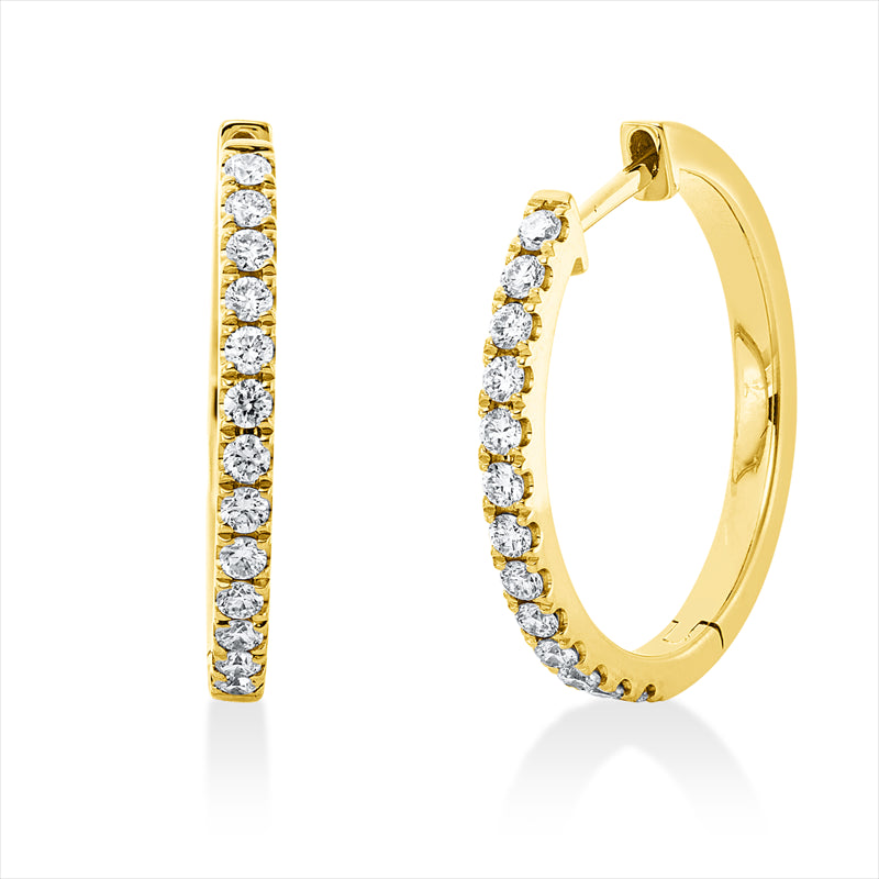 Creolen 18 kt GG, 26 Brill. 0,39 ct, TW-si