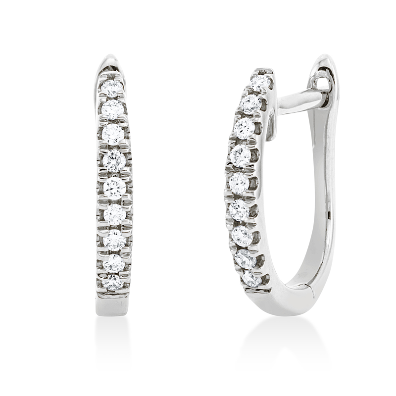 Creolen 18 kt WG, 18 Brill. 0,11 ct, TW-si