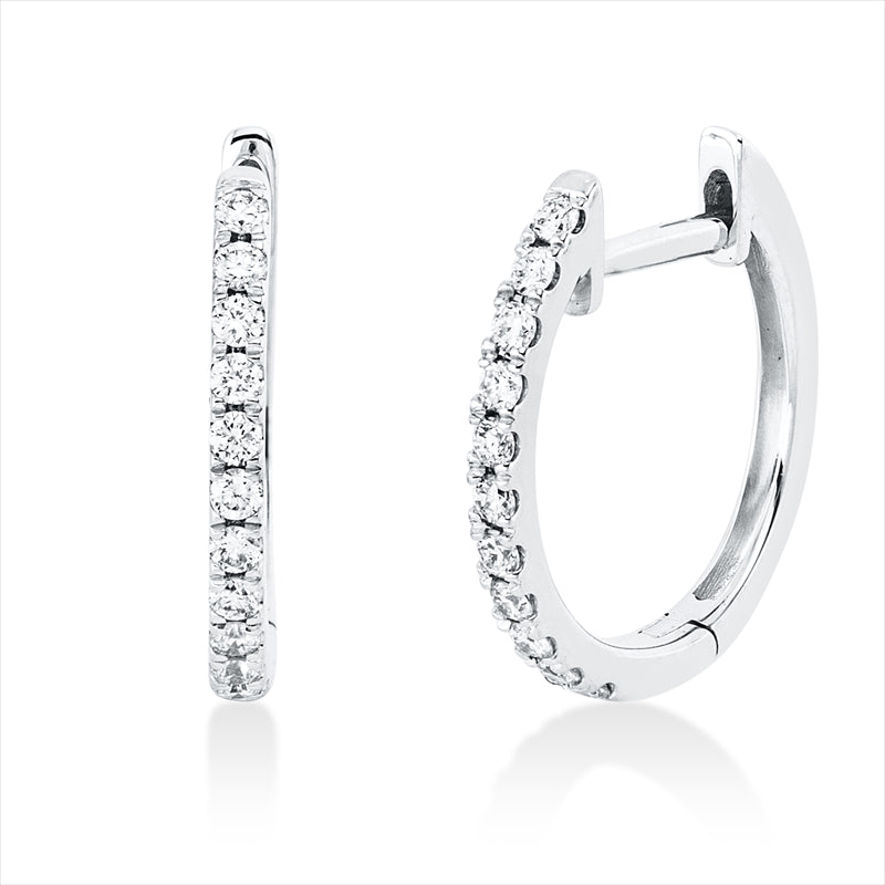 Creolen 18 kt WG, 22 Brill. 0,15 ct, TW-si