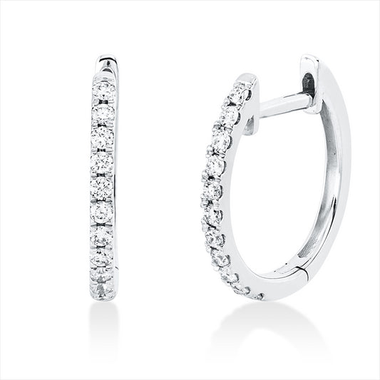 Creolen 18 kt WG, 22 Brill. 0,15 ct, TW-si