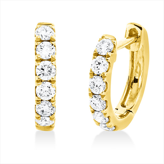 Creolen 18 kt GG, 12 Brill. 0,21 ct, TW-si