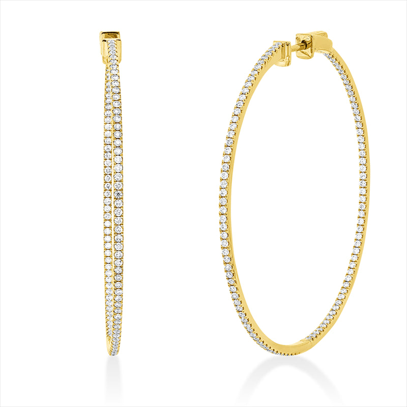 Creolen 18 kt GG, 121 Brill. 1,08 ct, TW-si