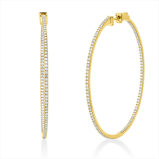 Creolen 18 kt GG, 121 Brill. 1,08 ct, TW-si