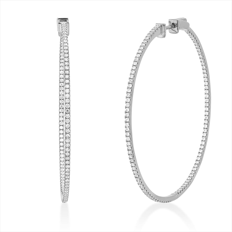 Creolen 18 kt WG, 212 Brill. 1,09 ct, TW-si