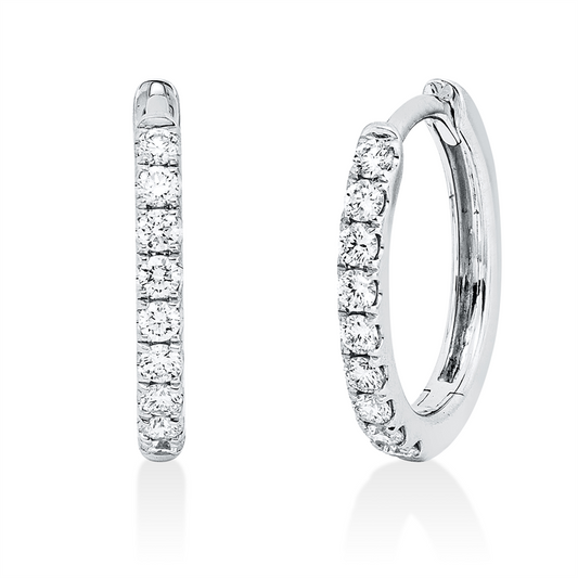 Creolen 18 kt WG, 18 Brill. 0,21 ct, TW-si