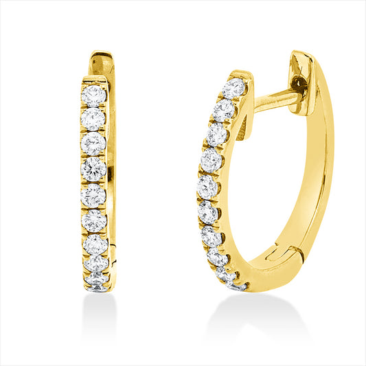 Creolen 18 kt GG, 20 Brill. 0,16 ct, TW-si