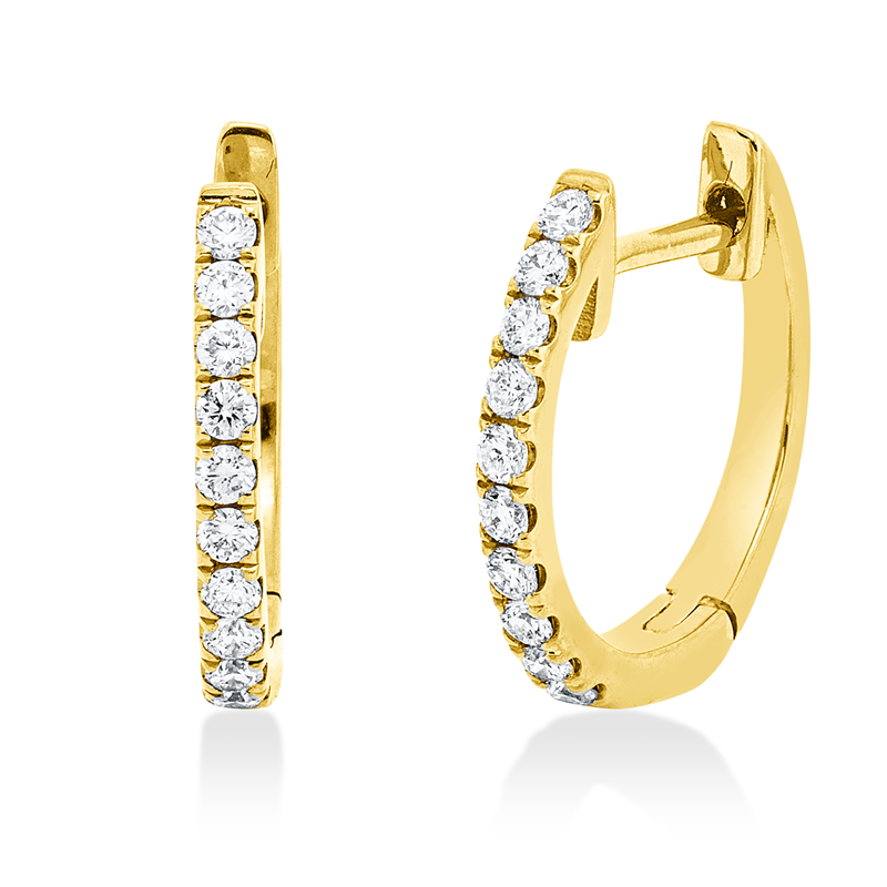 Creolen 18 kt GG, 20 Brill. 0,16 ct, TW-si