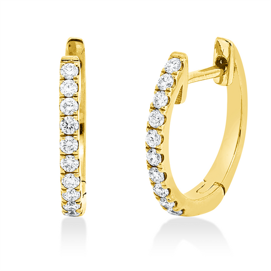 Creolen 18 kt GG, 20 Brill. 0,16 ct, TW-si