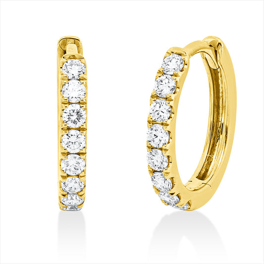 Creolen 18 kt GG, 16 Brill. 0,34 ct, TW-si