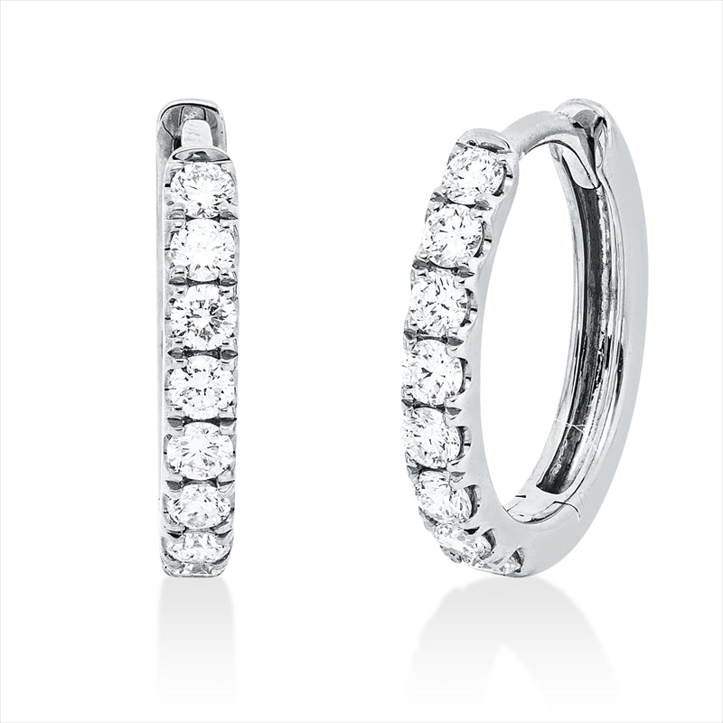 Creolen 18 kt WG, 16 Brill. 0,36 ct, TW-si