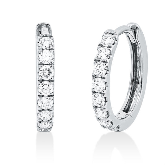 Creolen 18 kt WG, 16 Brill. 0,36 ct, TW-si