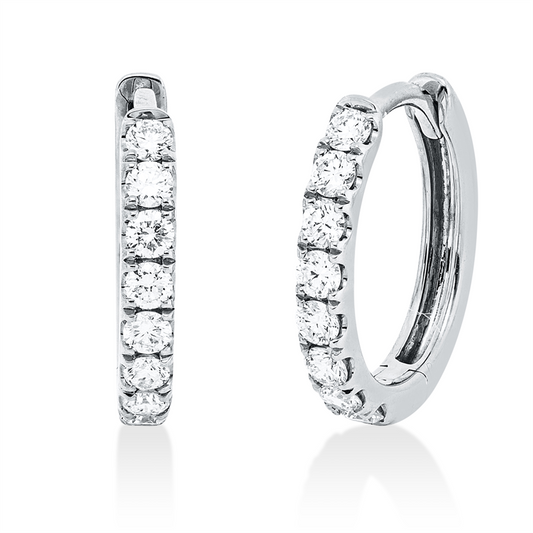 Creolen 18 kt WG, 16 Brill. 0,36 ct, TW-si