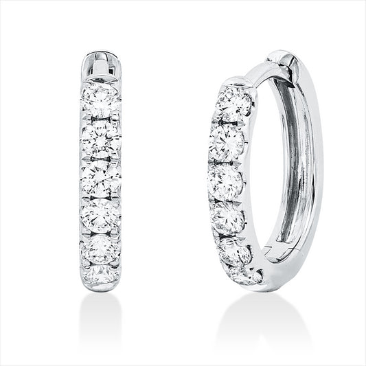 Creolen 18 kt WG, 12 Brill. 0,42 ct, TW-si