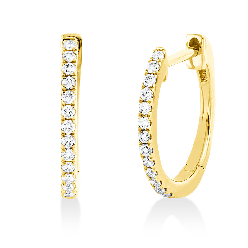 Creolen 18 kt GG, 26 Brill. 0,13 ct, TW-si