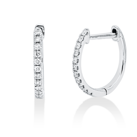 Creolen 18 kt WG, 22 Brill. 0,12 ct, TW-si