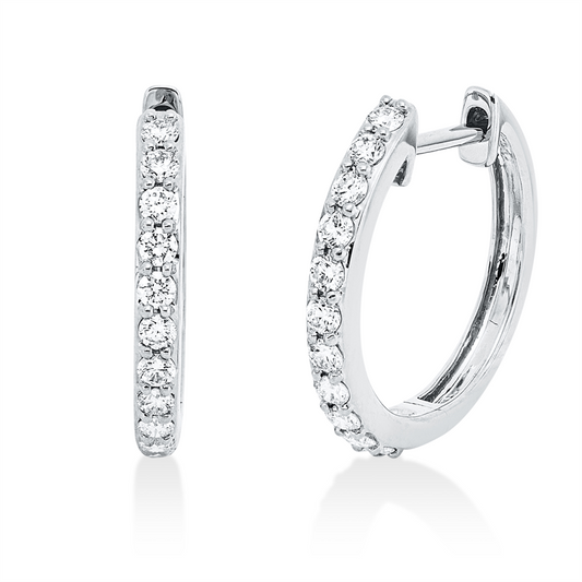 Creolen 18 kt WG, 22 Brill. 0,30 ct, TW-si