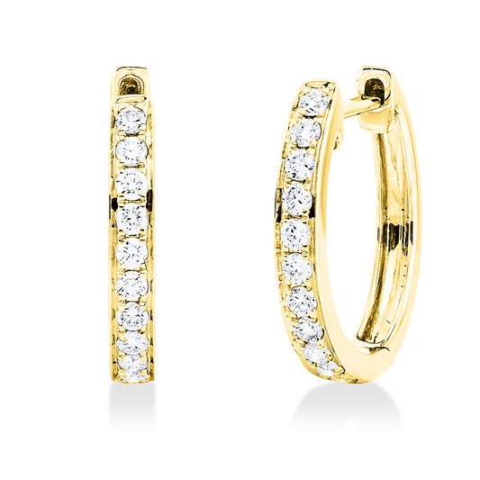Creolen 18 kt GG, 22 Brill. 0,24 ct, TW-si