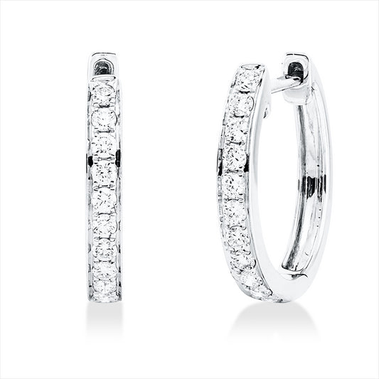 Creolen 18 kt WG, 22 Brill. 0,24 ct, TW-si