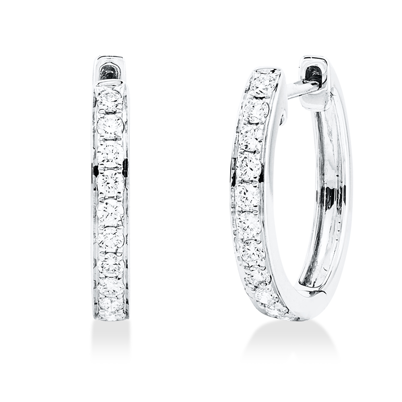 Creolen 18 kt WG, 22 Brill. 0,24 ct, TW-si