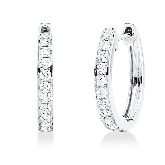 Creolen 18 kt WG, 22 Brill. 0,24 ct, TW-si