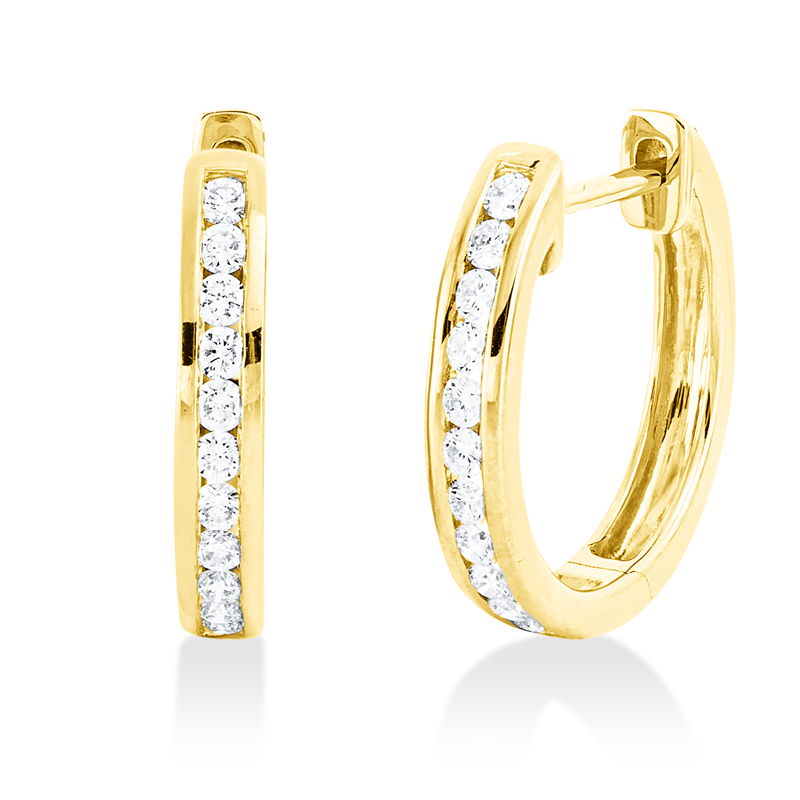 Creolen 18 kt GG, 22 Brill. 0,25 ct, TW-si