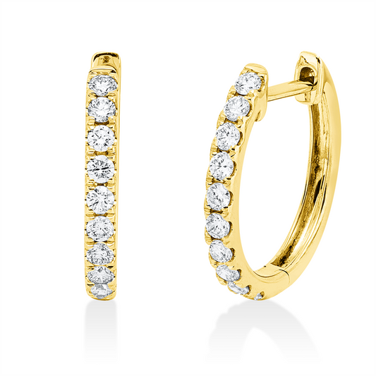 Creolen 18 kt GG, 20 Brill. 0,30 ct, TW-si