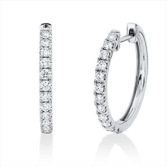 Creolen 18 kt WG, 24 Brill. 0,40 ct, TW-si