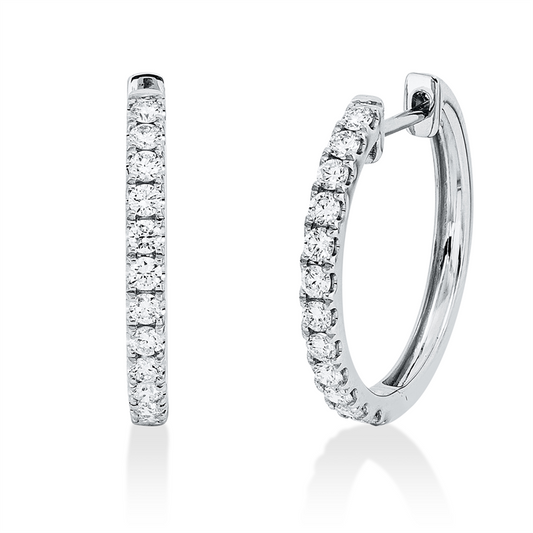 Creolen 18 kt WG, 24 Brill. 0,40 ct, TW-si