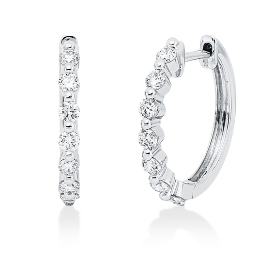 Creolen 18 kt WG, 14 Brill. 0,63 ct, TW-si