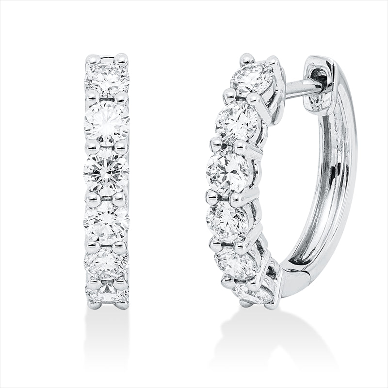 Creolen 18 kt WG, 12 Brill. 0,73 ct, TW-si