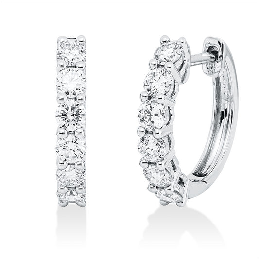 Creolen 18 kt WG, 12 Brill. 0,73 ct, TW-si