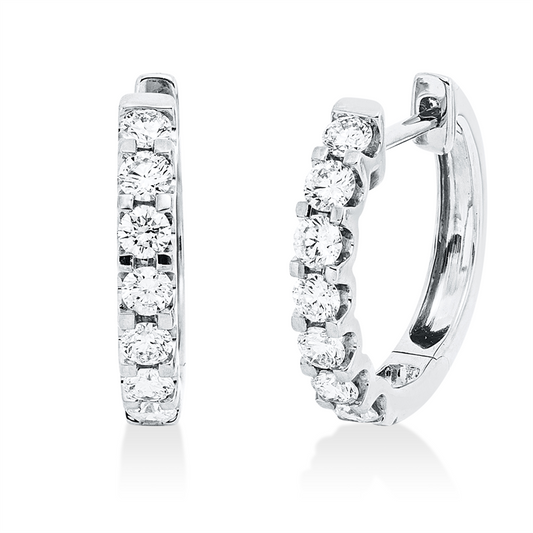 Creolen 18 kt WG, 14 Brill. 0,44 ct, TW-si
