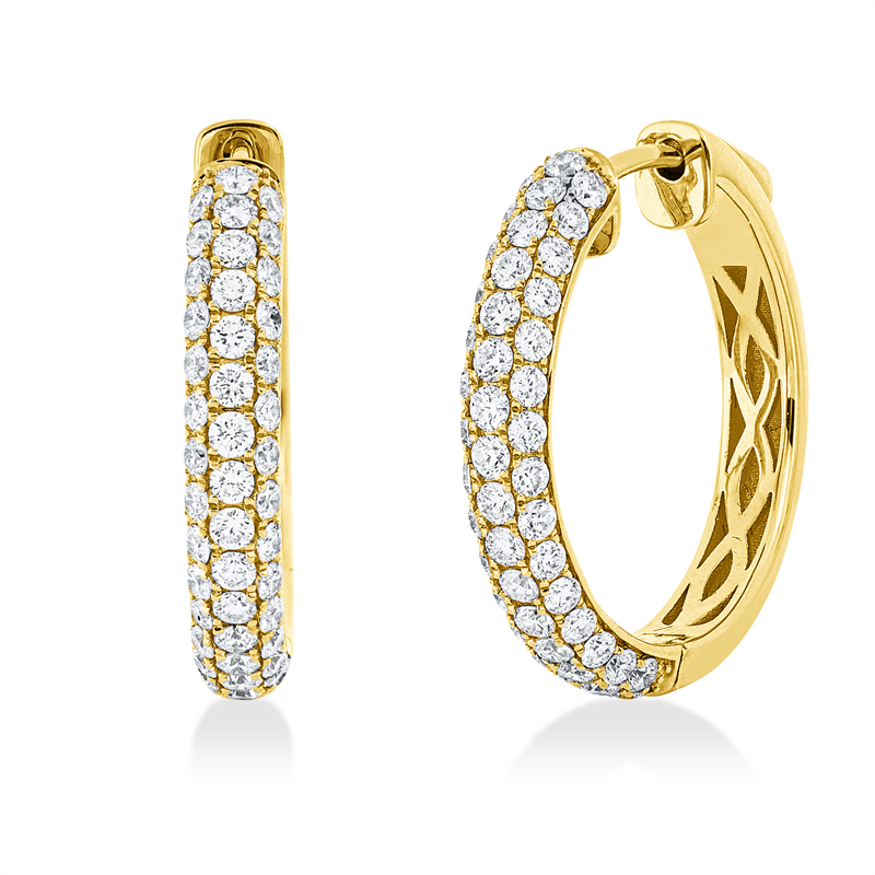 Creolen 18 kt GG, 92 Brill. 1,11 ct, TW-si