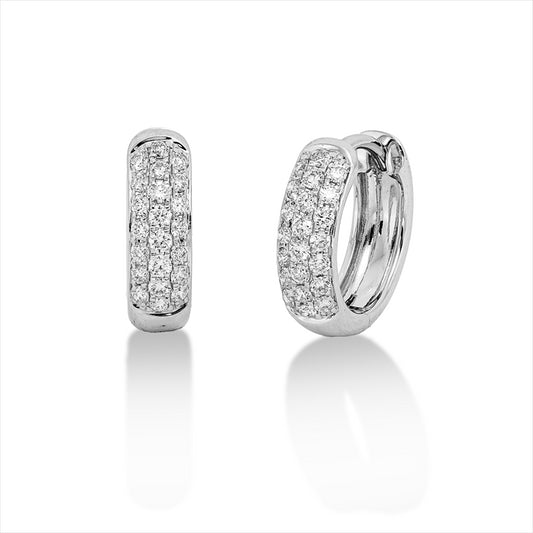 Creolen 18 kt WG, 44 Brill. 0,33 ct, TW-si