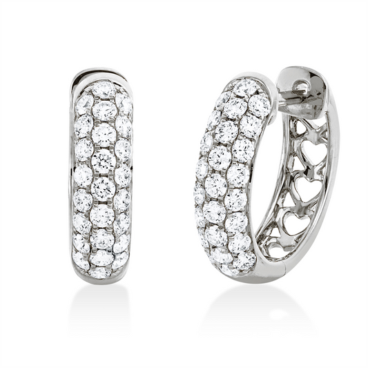 Creolen 18 kt WG, 50 Brill. 0,57 ct, TW-si