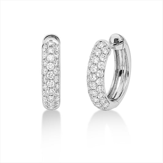 Creolen 18 kt WG, 56 Brill. 0,61 ct, TW-si