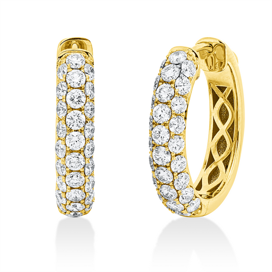Creolen 18 kt GG, 20 Brill. 0,80 ct, TW-si, 36 Brill. 1,26 ct, TW-si