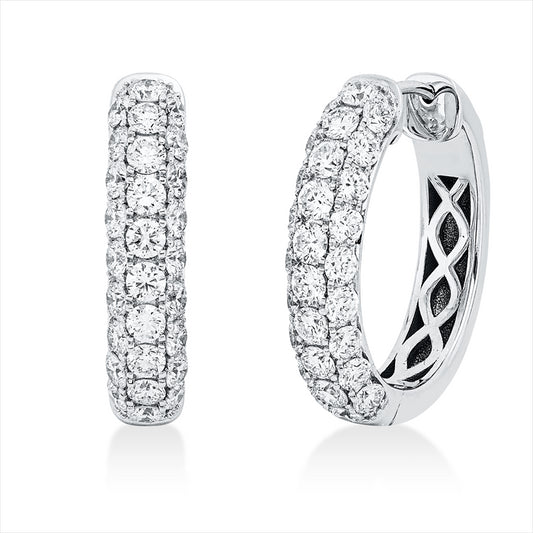 Creolen 18 kt WG, 20 Brill. 0,81 ct, TW-si, 36 Brill. 1,22 ct, TW-si