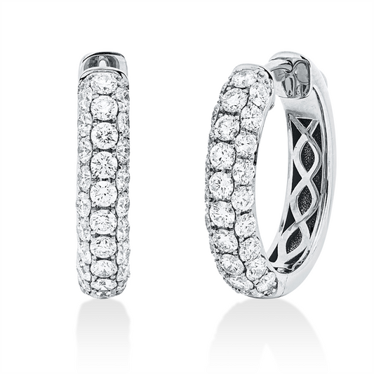 Creolen 18 kt WG, 20 Brill. 0,81 ct, TW-si, 36 Brill. 1,22 ct, TW-si