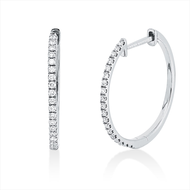 Creolen 18 kt WG, 38 Brill. 0,22 ct, TW-si