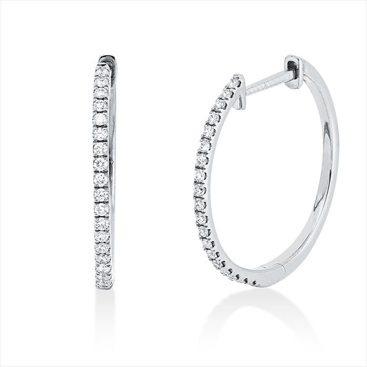 Creolen 18 kt WG, 38 Brill. 0,22 ct, TW-si